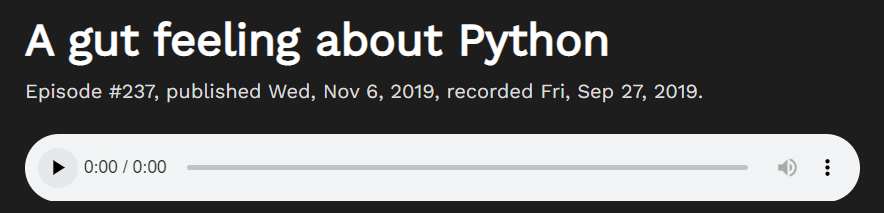 I was a guest on the podcast "Talk Python To Me"